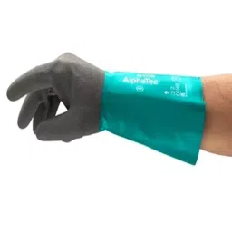 Ansell AlphaTec 58-535W Grey Nylon Chemical Resistant Work Gloves Size 7 Nitrile Coating, 58535WVP070-picture-20