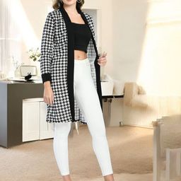 BAESD Women Checked Longline Shrug-31