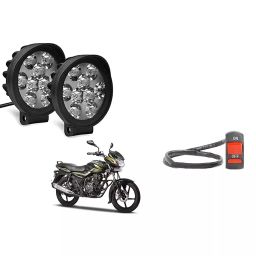 Cartronics 9 Round Cap LED Fog Light With On/Off Switch  for Bajaj Discover 100 (Set of 2 Pcs)-24