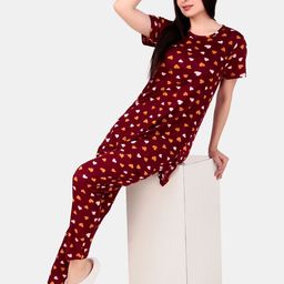 WELL QUALITY Women Printed Night suit image 3