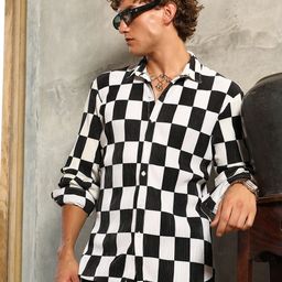 Campus Sutra Checked Spread Collar Long Sleeves Comfort Shirt-picture-47