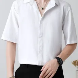 KPOP Spread Collar Short Sleeves Original Fit Casual Shirt-image-34