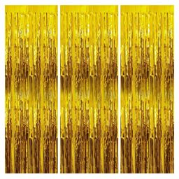 Bubble Trouble Golden Foil Curtain For Birthday - Pack of 3-image-29