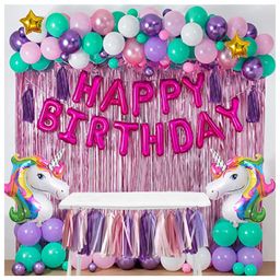 AMFIN Unicorn Theme Birthday Decoration Kit Mutlicolour - Pack of 124-image-56