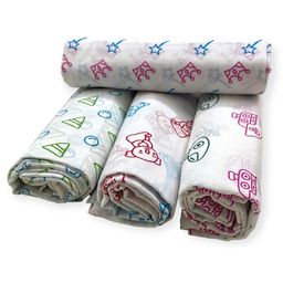 CARERIO Mulmul Cotton Swaddle Wraps Pack of 4 - Multicolor-image-84