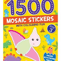 1500 Mosaic Stickers Book 3 with Colouring Fun Sticker Book - English-23
