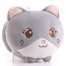Babyhug Plush Cat Eye Mask with Head Rest - Grey-18