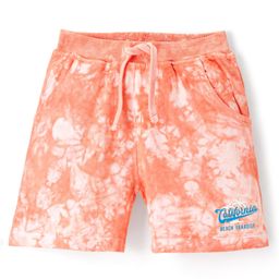 Babyhug Cotton Looper Mid Thigh Shorts Tie & Dye Print - Rust-image-72