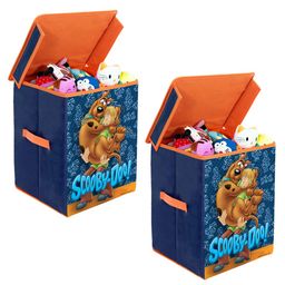 PrettyKrafts Scooby,Doo Toys Organizer Big Storage Box for Kids, with Top Lid ,Blue L Big 2 Pieces-17