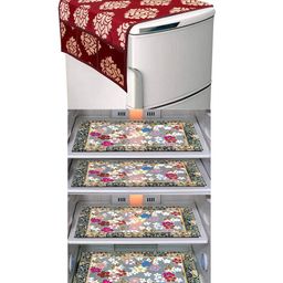 Dakshya Industries Fridge Top Cover and Fridge Mat Combo Set of 5-picture-24