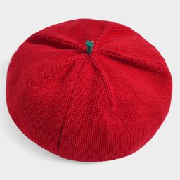 Mi Arcus 100% Cotton Solid Beret Cap - Red-12