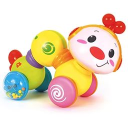 SVE Baby Toys Infant Musical Crawling Toy, Press and Go Interactive Inchworm Toy with Light Up, Caterpillar Tummy Time Educational Toddler Toys Boy Girl Gift - Multicolour-15