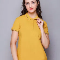 ELPIDA Solid Polo Collar Short Sleeves Regular Fit T-Shirt-image-60