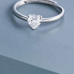 Kushal's Fashion Jewellery 92.5 Sterling Silver Rhodium Plated Zircon Studded Finger Ring-picture-26