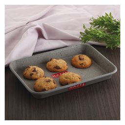 HAZEL Non Stick Cake Tray for Baking Rectangular Shape For Homemade Cake with Granite Finish Nonstick Cake Baking Tray  1250 ml Grey - Pack of 1 image 2