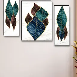 Aura White & Black 3 Piece Wood Floral and Botanical Wall Art-image-58