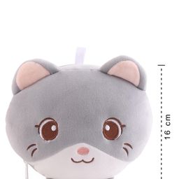Babyhug Plush Cat Eye Mask with Head Rest - Grey image 3