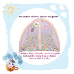 Toddylon Combo of Baby Bed with Net Carry Bag 4 Pcs Bedding Set- Orange image 3