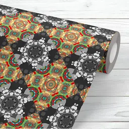 ArtzFolio Printed UV-Resistant Anti-Bacterial Ethnic Colorful Doodle Peel & Stick Wallpaper-image-73
