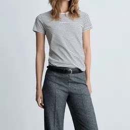 MANGO Striped Monochrome T-shirt-image-84