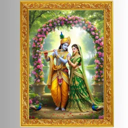 Divine Radha Krishna Couple Wall Photo Frame for Home Decor 9x12 Religious Frame-14