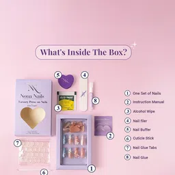 GLOW CUPID Set Of 24 Reusable Press On Nails Kit - Ruby Gold image 3
