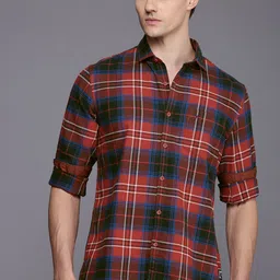 Allen Solly Custom Slim Fit Checked Pure Cotton Casual Shirt-picture-22