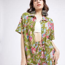 glitchez Floral Printed Relaxed Fit Shirt & Shorts Co-Ords-image-17
