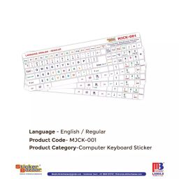 Sticker Bazaar English/Regular Keyboard Sticker White Back with Color Lettering (Pack of 10) image 2