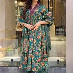 MILAAV Floral Printed A Line Kurta With Trousers & Dupatta-picture-31