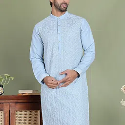 Anouk Men Geometric Embroidered Chikankari Kurta-picture-54