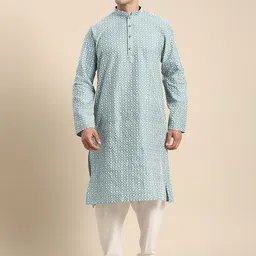 Anouk Men Floral Embroidered Thread Work Kurta-picture-32