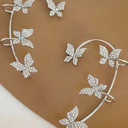 TheVineGirl Women Silver Plated Contemporary Ear Cuff Earrings-picture-18
