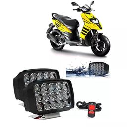 Cartronics 15  LED Fog Light With On/Off Switch for Aprilia Storm 125 White(Set of 2 Pcs)-26