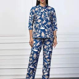 Moda Rapido Printed Shirt Collar Shirt With Trousers Co-Ords Set-image-46