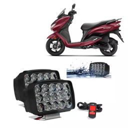 Cartronics 15  LED Fog Light With On/Off Switch for Suzuki Burgman Street Black(Set of 2 Pcs)-38