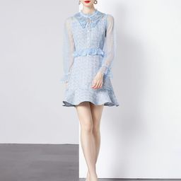 JC Collection Women Shirt Collar Bell Sleeve Fit & Flare Mini Dress-image-38