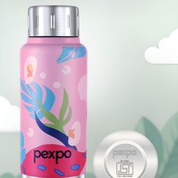 Pexpo Pink Single Stainless Steel Printed Double Wall Vacuum Water Bottle-picture-39