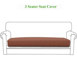 HOKIPO Brown Solid Jacquard 1 Piece Sofa Cover-image-93