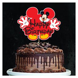 Zyozi Mickey Theme Birthday Cake Topper - Red-image-75
