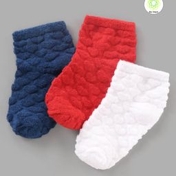 Honeyhap Premium Bamboo Anti Microbial Ankle Length Socks Pack of 3 - Red Blue and White-image-93