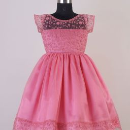HEYKIDOO Mega Sleeves Flower Embroidered Party Dress - Pink-picture-13