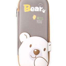 Bear Face 3D EVA Pencil Pouch - Brown-15