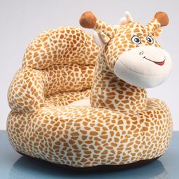 Babyhug Giraffe Shaped Soft Seat - Brown-10