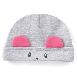 Babyhug Cotton Cap Mouse Design Grey - Diameter 11 cm-image-45