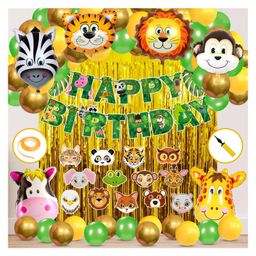 Zyozi Jungle Safari Birthday Decorations  Multicolor - Pack of 69-image-72