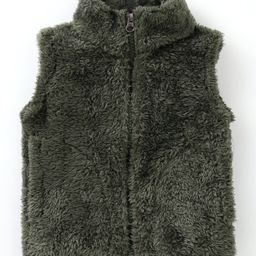 Kanvin Furr Sleeveless Jacket Solid Color - Green-image-38