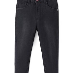Babyhug Full Length Solid Color Denim Jeans With Stretch - Black-image-70