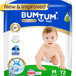 Bumtum Baby Diaper Pants with Double Layer Leakage Protection Infused With Aloe Vera, Cottony Soft High Absorb Technology  Medium - 72 Pieces-21