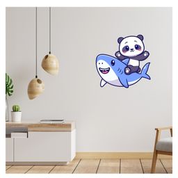 Wallstick Cute Shark and Panda Decorative Vinyl Wallsticker-image-12